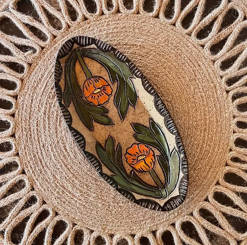 Soucoupe Décorative Sgraffito "Globe Mallow"