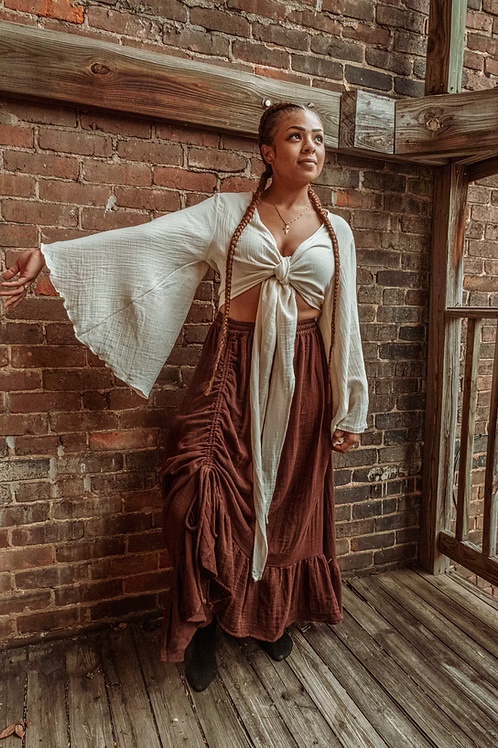 Valentina Cinch Skirt: Organic Cotton Bamboo