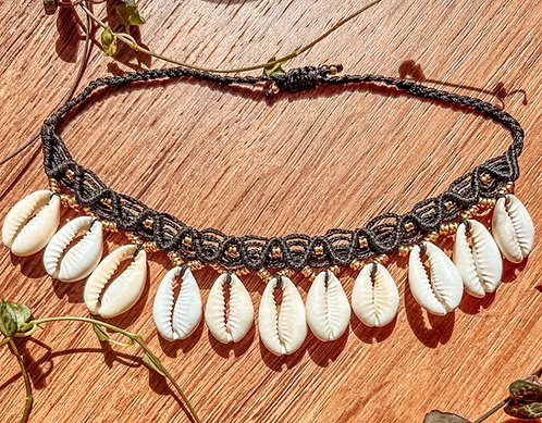 Macrame Shell Dangle Anklet