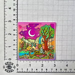 Moongazing Frog Sticker