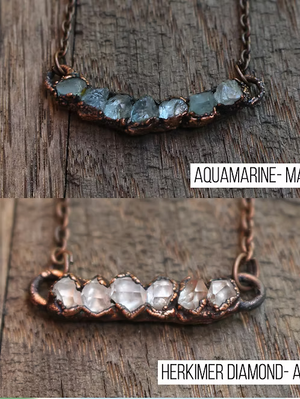 Raw Birthstone Bar Necklace