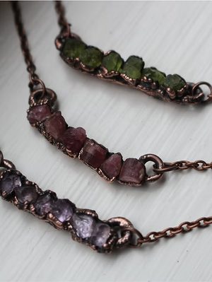 Raw Birthstone Bar Necklace