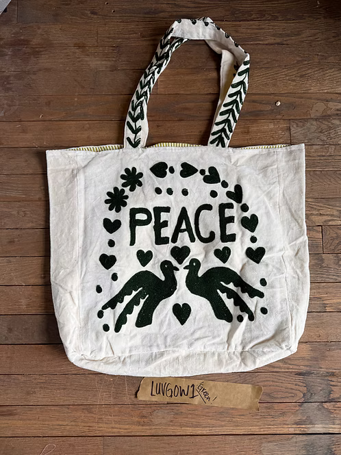 Bolso de terciopelo Paz y Amor