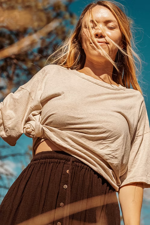 CROPPED HEMP TEE : Hemp Organic Cotton