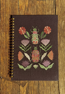 Cuaderno espiral bordado de algodón y lino