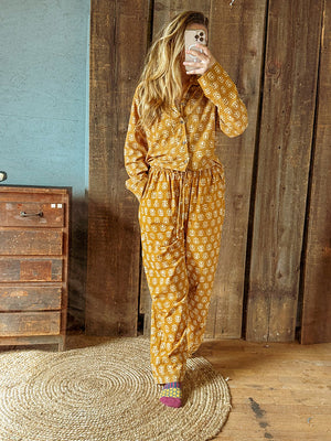 Kalan Block Print Cotton Loungewear Set