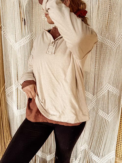 Gambler Hemp Double Layer Henley