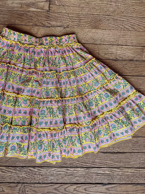 Block Print Mini Tiered Skirt