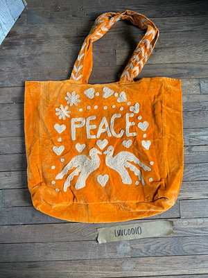 Bolso de terciopelo Paz y Amor