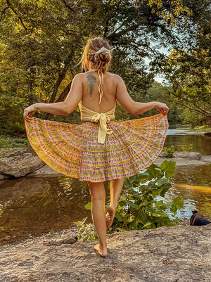 Block Print Mini Tiered Skirt