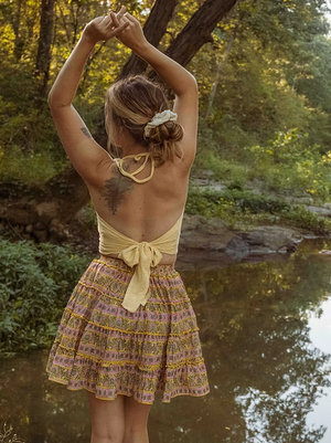 Block Print Mini Tiered Skirt