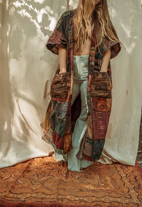 Dark Earth Recycled Patchwork Smock