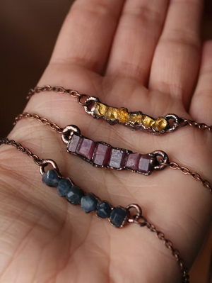 Raw Birthstone Bar Necklace