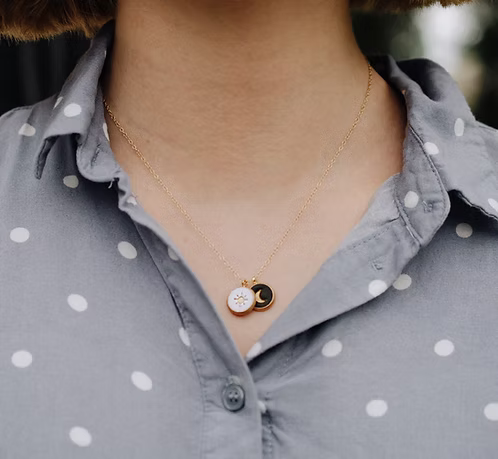Sun + Moon Clay Necklace