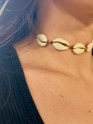 Multi Shell Macrame Choker Necklace