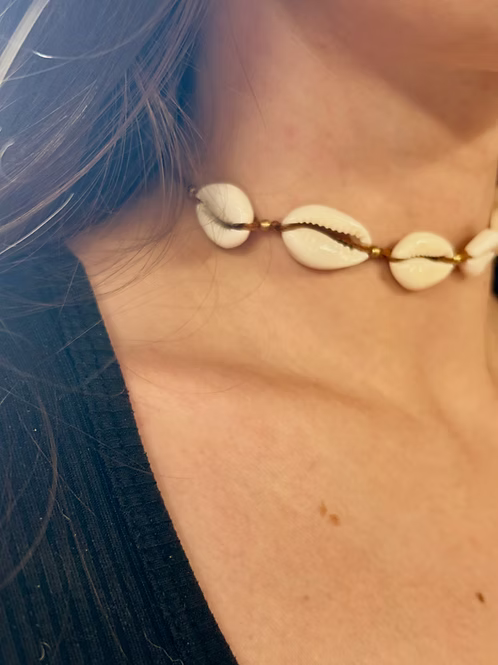 Multi Shell Macrame Choker Necklace