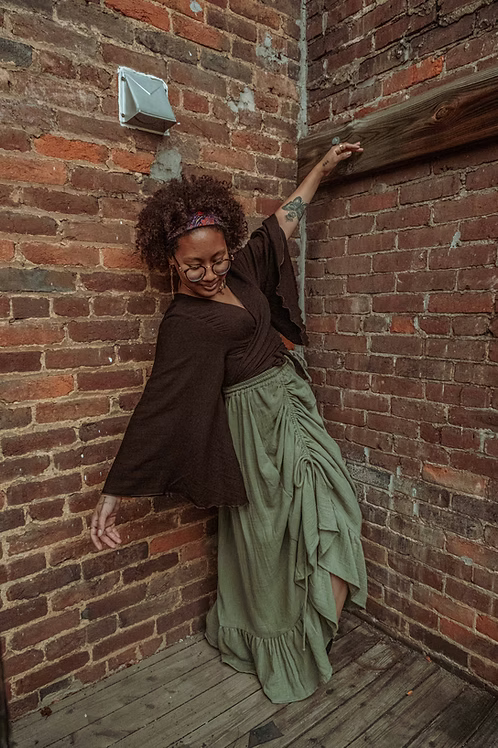 Valentina Cinch Skirt: Organic Cotton Bamboo