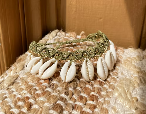Macrame Shell Dangle Anklet