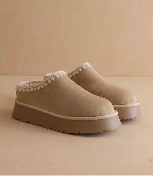 The Brandi | Almond Platform Cozy Mule Slipper