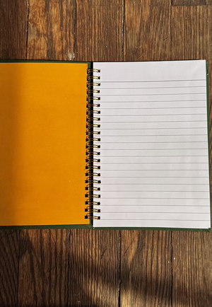 Cuaderno espiral bordado de algodón y lino