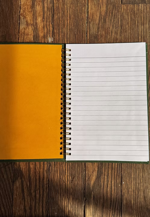 Cuaderno espiral bordado de algodón y lino