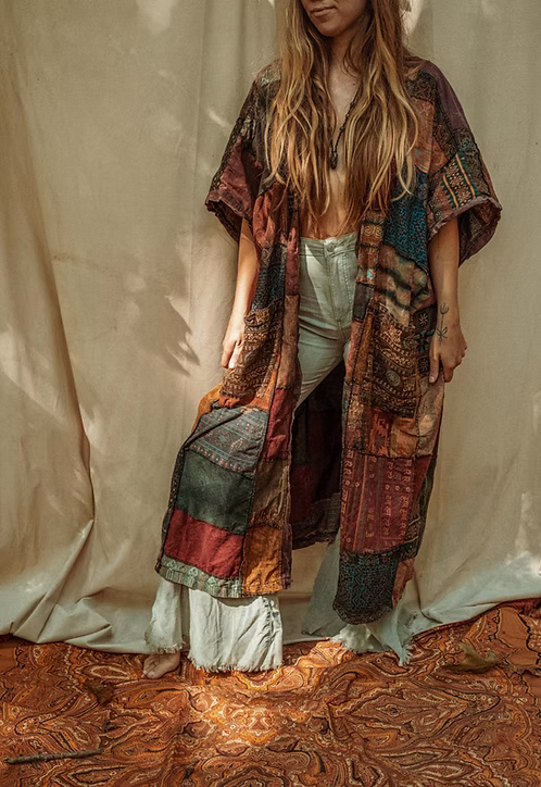 Dark Earth Recycled Patchwork Smock