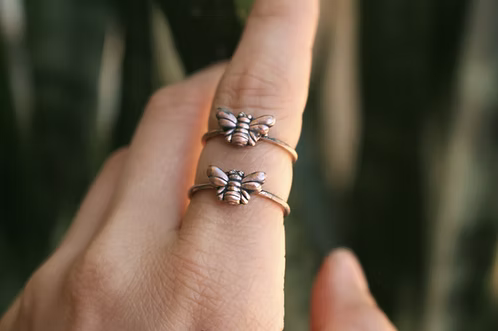 Handmade Copper Stacking Bee Ring