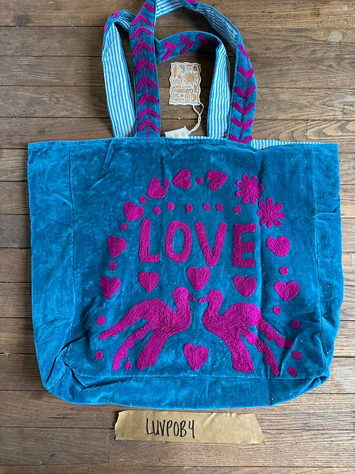 Bolso de terciopelo Paz y Amor