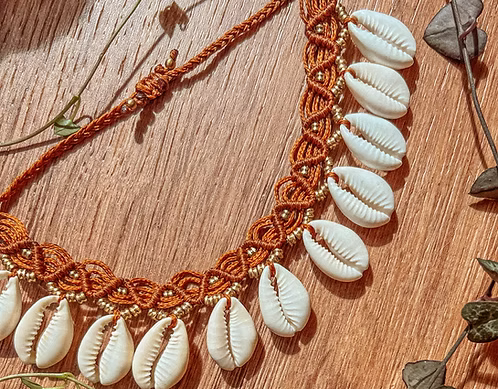Macrame Shell Dangle Anklet