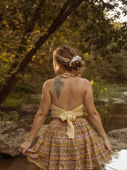 Block Print Mini Tiered Skirt