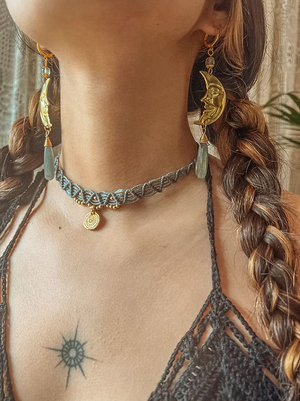 Morgan Macrame Pendant Choker Necklace