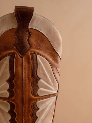 The Fairy Camel Western Boot in Suede with Inlay