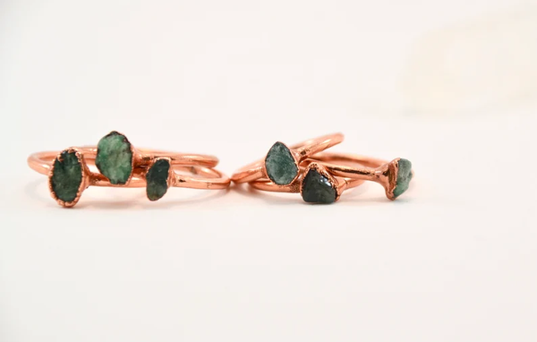 Handmade Copper Emerald Ring