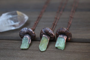Green Kyanite Mushroom Necklace