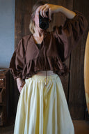 Shelby Cotton Slub Bubble Sleeve Top