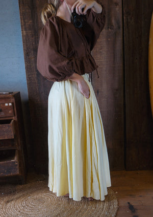 Shelby Cotton Slub Bubble Sleeve Top