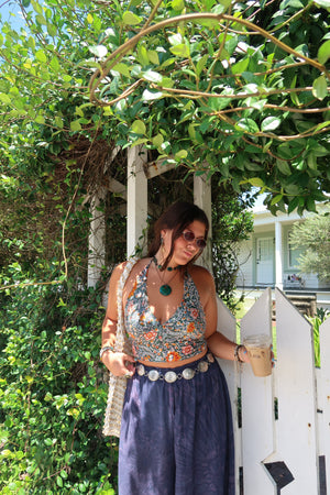 Block Printed Bralette Organic Cotton