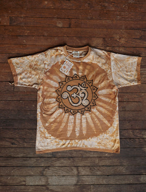 Batik Dyed Om Tee ~ Golden Brown