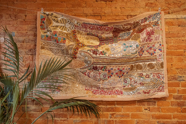 Hand Beaded Patchwork Wall Hanging 113