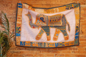 Elephant Hand Embroidered Wall Hanging 118