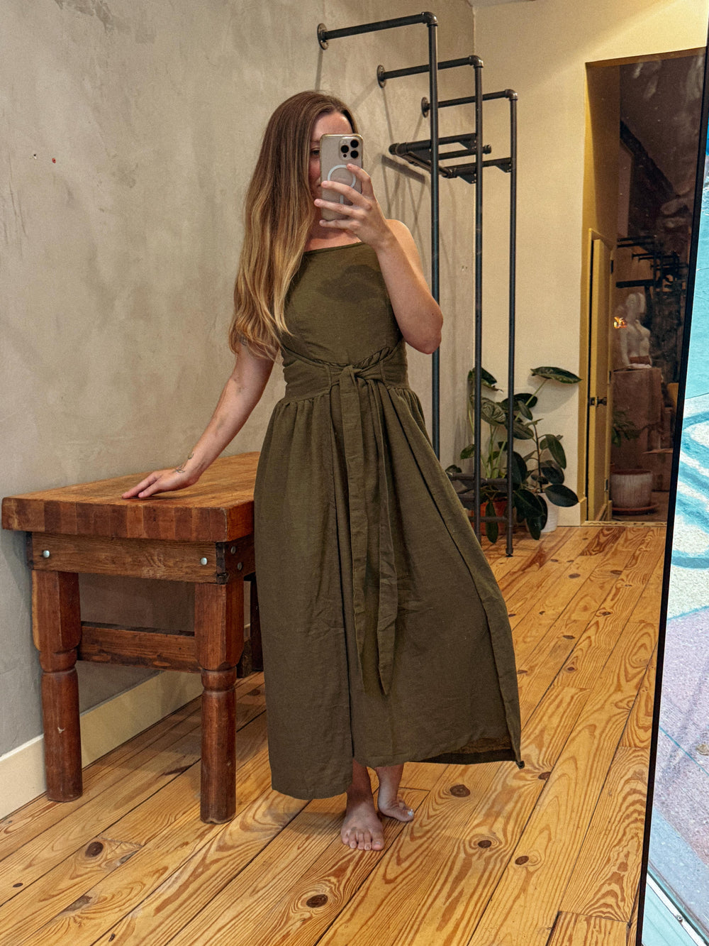 Apron Wrap Dress 100% Cotton