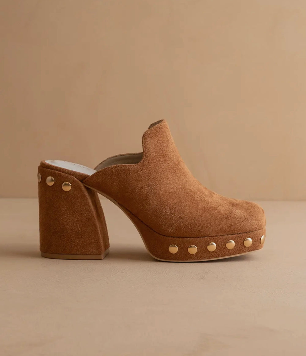 The Sierra | Caramel Platform Clog Mule