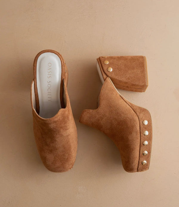 The Sierra | Caramel Platform Clog Mule