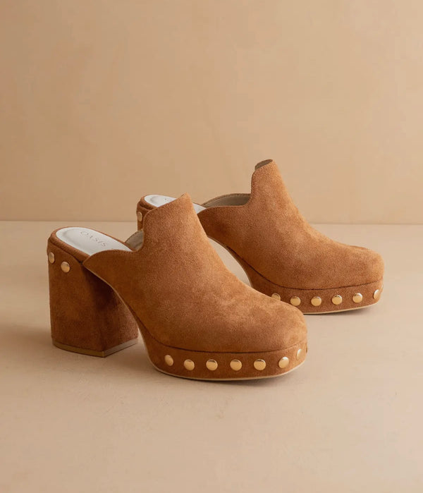 The Sierra | Caramel Platform Clog Mule