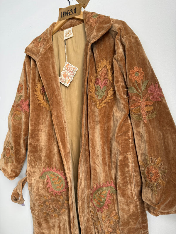 Langmere Hand Embroidered Cotton Velvet Jacket