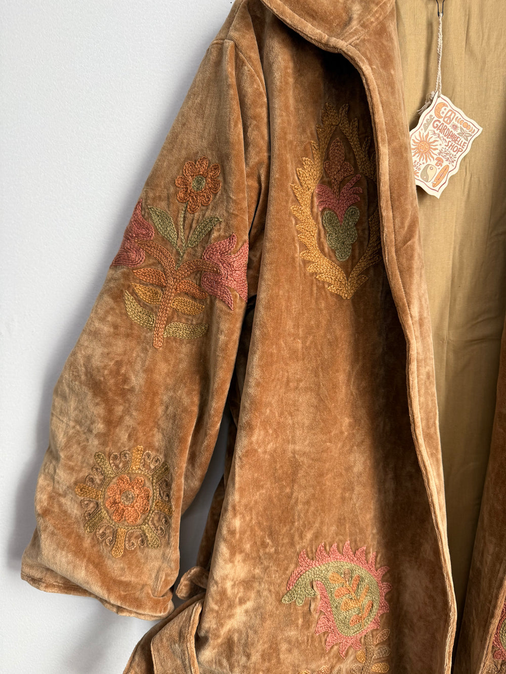 Langmere LONG Hand Embroidered Cotton Velvet Jacket