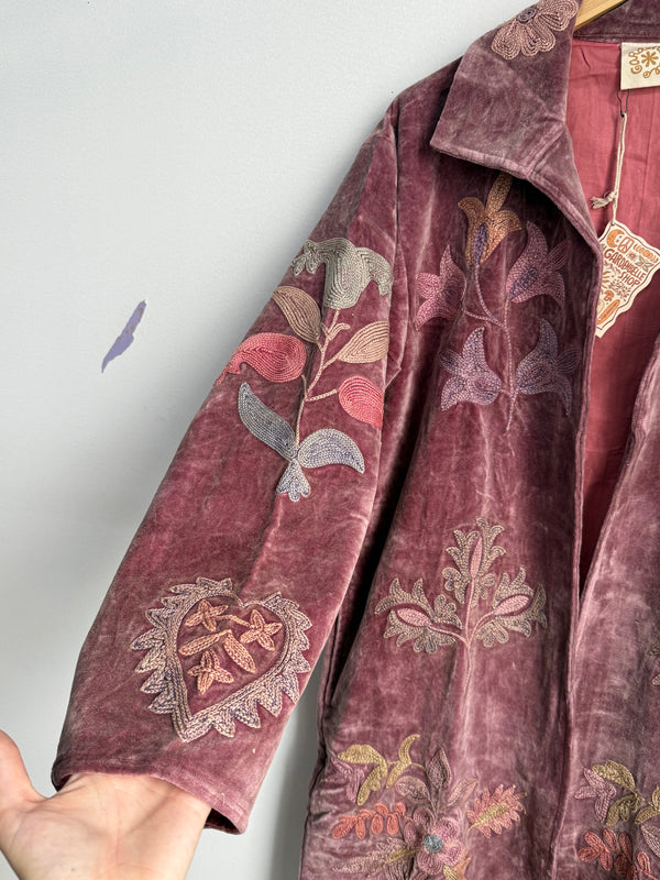 Langmere Hand Embroidered Cotton Velvet Jacket