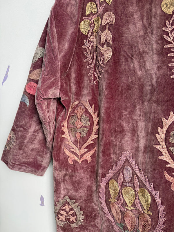 Langmere Hand Embroidered Cotton Velvet Jacket