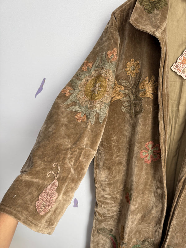 Langmere Hand Embroidered Cotton Velvet Jacket