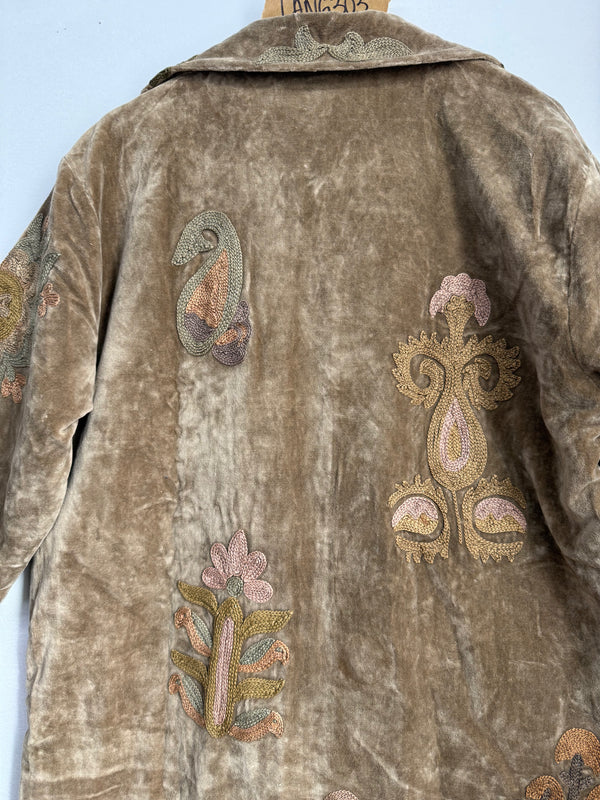 Langmere Hand Embroidered Cotton Velvet Jacket